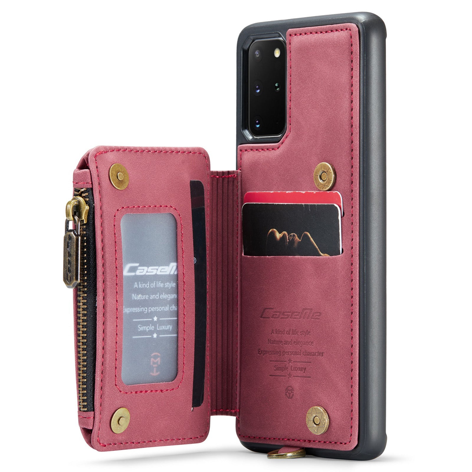 CASEME C20 Series for Samsung Galaxy S20 Plus 5G 4G RFID Blocking PU Leather Coated TPU Cover Wallet Kickstand Zipper Pocket Phone Case CASEME C20 Series for Samsung Galaxy S20 Plus 5G 4G RFID Blocking PU Leather Coated TPU Cover Wallet Kickstand Zipper Pocket Phone Case
